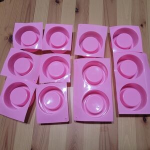 12 Individual Cup Molds Pink Round Silicone Mold Set